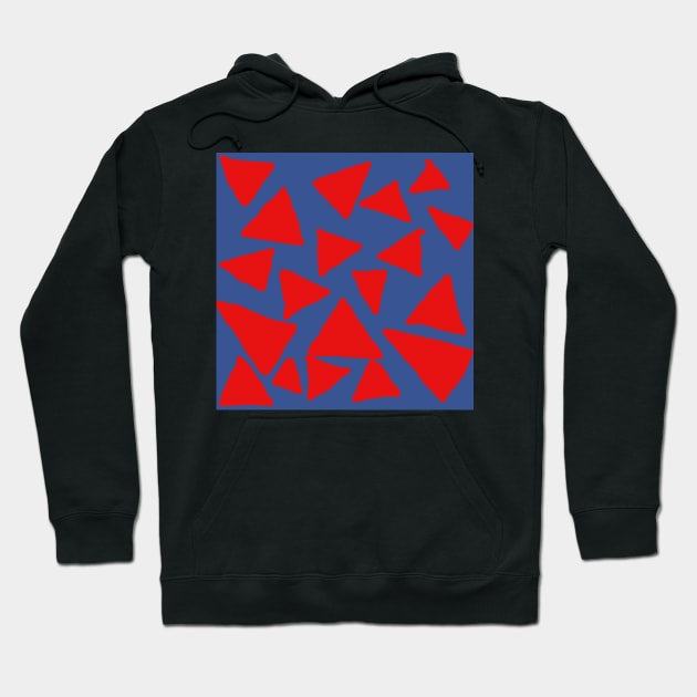 Red Corn Chips on Blue Hoodie by Deadfluffy